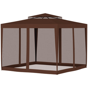 10' x 10' Outdoor Canopy Tent Party Tent with Mesh Netting and Double Tier Roof for Backyard, Garden – view 20