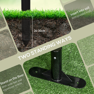 Picket Metal Garden Fence for Hard & Soft Ground, 5 ft(H) Standing Outdoor Fencing with Feet – view 6