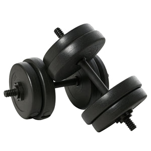 Soozier Adjustable 2 x 22lbs Weight Dumbbell Set for Weight Fitness Training Exercise Fitness Home Gym Equipment, Black (Pair)