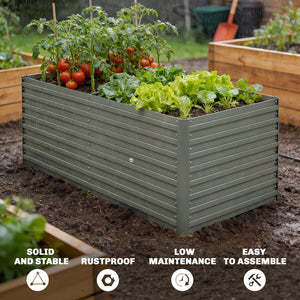 5' x 3' x 2' Raised Garden Bed, Galvanized Planter Box for Growing Flowers, Herbs and Vegetables, Black – view 32
