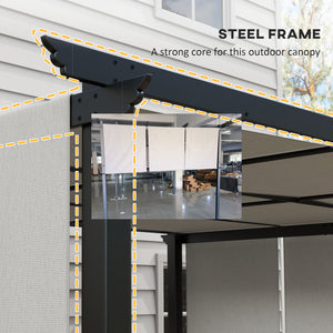 10' x 10' Metal Pergola, Outdoor Pergola with Retractable Canopy, for Garden, Patio, Backyard, Deck – view 26