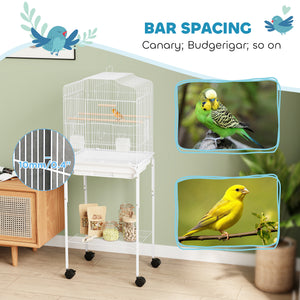 62" Rolling Bird Cage Cockatoo House Play Top Finch Pet Supply with Storage Shelf, Wheels - Black – view 26