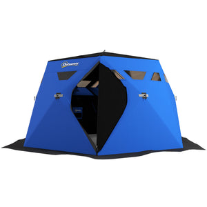 4 Person Insulated Ice Fishing Shelter, Pop-Up Portable Ice Fishing Tent with Carry Bag and Two Doors for – view 8