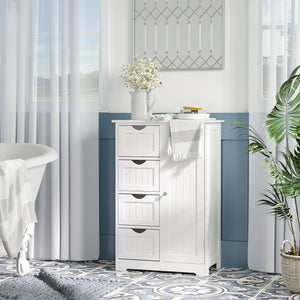 Bathroom Storage Cabinet, Floor Cabinet with Adjustable Shelf and 4 Drawers, Side Cabinet for Washroom – view 7