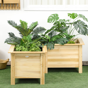 Raised Garden Bed, 47.2" x 47.2" x 19.7" Wooden Elevated Planter Box Outdoor with Legs, for Vegetables – view 6