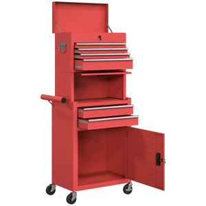 Large Tool Cabinet, 3-in-1 Rolling Tool Chest, Detachable Tool Storage Organizer with 6 Drawers and – view 8
