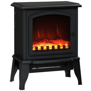 Electric Fireplace Heater, Freestanding Fireplace Stove with Realistic Flame Effect