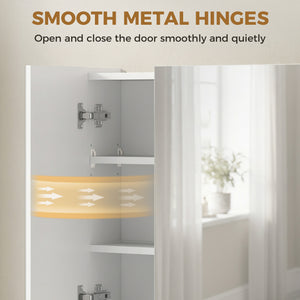Wall Mounted Bathroom Medicine Cabinet with Mirror and Adjustable Shelves, Grey – view 11