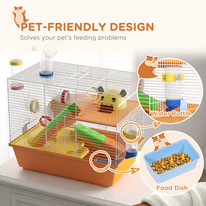 3 Tiers Hamster Cage for Gerbil, Dwarf Hamster with Tunnels, Water Bottle, Exercise Wheel – view 13