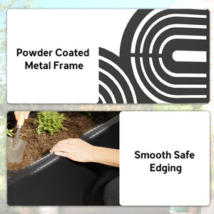 Metal Planter Box with Trellis, 44.5" Raised Garden Bed with Trellis Privacy Screen for Climbing Plants