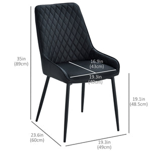 Upholstered Kitchen Chairs, Modern Dining Chairs Set of 2 with Diamond Tufting and Steel Legs for Dining – view 9