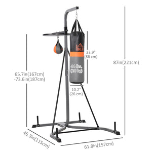 Punching Bag Holder and Speed Ball Exercise Punching Bag Stand with Punching Ball 45.25"L x 61.75"W x 87"H Load 220lb
