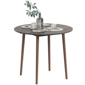 Folding Dining Table, Round Drop Leaf Kitchen Table for Small Spaces with Wood Legs, Oak – view 15