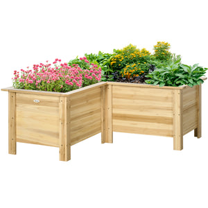 Raised Garden Bed, 47.2" x 47.2" x 19.7" Wooden Elevated Planter Box Outdoor with Legs, for Vegetables