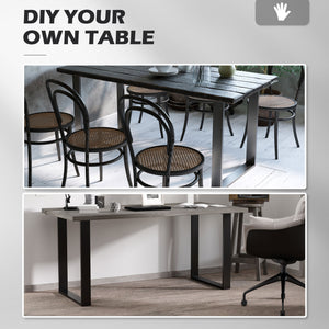 Metal Table Legs Set of 2, Square DIY Furniture Table Legs with Screws and Floor Protectors