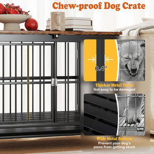 Foldable Dog Crate Furniture with Removable Tray and Lockable Door-S view 9