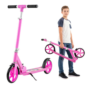 Folding Aluminum Alloy Scooter with 3 Adjustable Heights-Pink