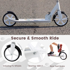 Folding Aluminum Alloy Scooter with 3 Adjustable Heights-White view 8