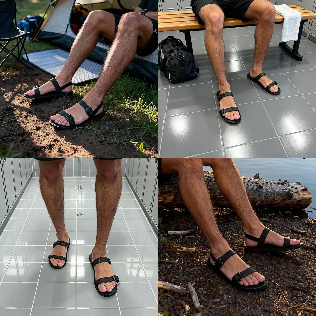 Jimmies Foldable Sandals - Packable EVA Shower & Camp Sandals with Mesh Bag and Carabiner (XS-XL)