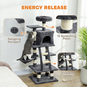 52 Inch Large Cat Tree for Indoor Cats, Dark Grey – view 5