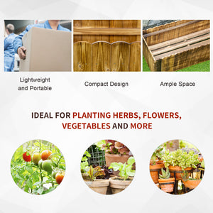 40" x 16" x 12" Wooden Raised Garden Bed, Raised Planter Box, Planter Raised Bed with Drainage Holes, Natural