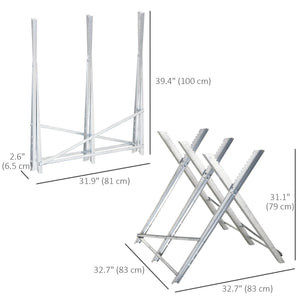 Portable Sawhorse Heavy Duty Cutting Stand Steel Adjustable Work Support, Foldable Sawhorse Stand 220 lbs Weight Capacity