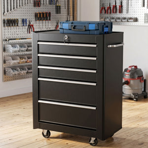 5-Drawer Rolling Tool Cabinet on Wheels, Lockable Tool Chest, Tool Organizer for Garage – view 7