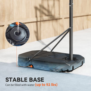 Soozier 4.1-8.5ft Adjustable Basketball Hoop with 33" Shatterproof Board, 18" Rim, Wheels and Fillable Base, for Teens Adults