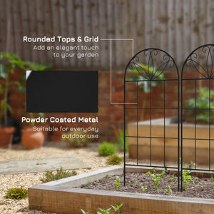 Metal Garden Trellis Pack of 2 for Climbing Plants, Arched Grid Trellis Panels, 20" x 60", Black – view 12