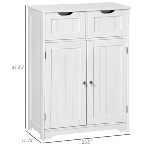 Bathroom Cabinet, Bathroom Storage Cabinet with 2 Drawers, Adjustable Shelf for Living Room, Entryway, White – view 2