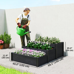 Vinyl Raised Garden Bed Kit, 3-Tier Elevated Garden Box with Open Bottom, DIY Assembly, Outdoor Raised Planter Box