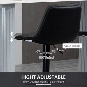 Bar Stools Set of 2, Swivel Counter Height Barstools with Back, Footrest, Adjustable Height, Black – view 4