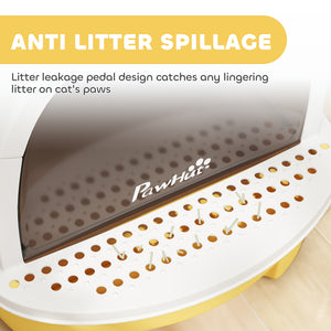 Cat Litter Box with Lid, Front Door Flap, Scoop, Handle, Easy Clean, for Small and Medium Cats, Green – view 19