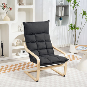 Modern Armchair, Upholstered Accent Chair with Curved Leg and Arm, Leisure Lounge Chair for Living Room – view 7