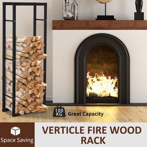 15.7" x 9.8" x 39.4" Firewood Rack Outdoor, Log Holder Fireplace Storage Rack with Handles and 220 lbs. – view 17