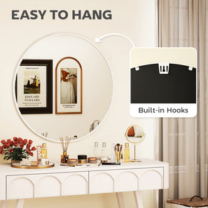 36" Round Mirror, Bathroom Wall Mirror with Metal Frame, Decorative Vanity Mirror for Living Room, Bedroom – view 11
