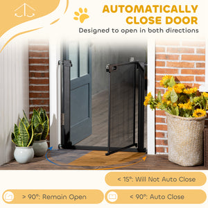 29.5"-32.3" Metal Pet Gate, w/ Auto Closing Door, Double Locking, Dog Gate for Doorways, Stairs, Hallways – view 4