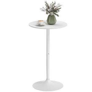 High Top Bar Table, Modern Round Dining Table with Painted Top and Steel Base, Bistro Table for 2 People – view 8