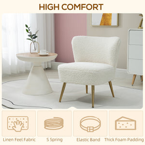 Lounge Chair for Bedroom Living Room Chair with Soft Upholstery and Gold Legs Pink – view 10