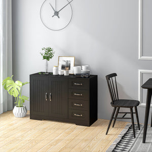 Modern Sideboard Buffet Cabinet with Drawers and Beadboard Door Cupboard Kitchen Storage Cabinet White – view 13