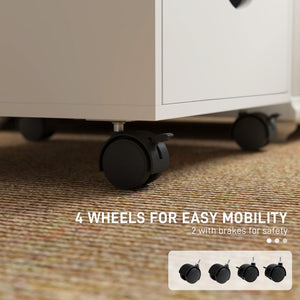 File Cabinet with 5 Drawer Wheels, 15.7" x 15.7" x 26.4", Black – view 11