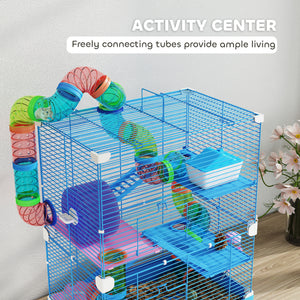 5 Tiers Hamster Cage Portable with Exercise Wheels Play Tube Water Bottle Dishes House Ladder for Gerbils – view 10