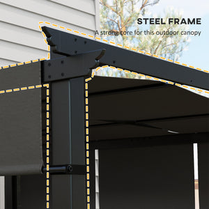 10' x 10' Metal Pergola, Outdoor Pergola with Retractable Canopy, for Garden, Patio, Backyard, Deck – view 5