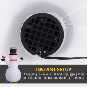 12FT Christmas Inflatable Decorations, Xmas Blow Up Snowman with Rotating Colorful LED Light for Indoor, Outdoor