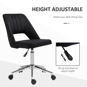 Mid Back Office Chair Velvet Fabric Swivel Scallop Shape Computer Desk Chair, Green – view 17
