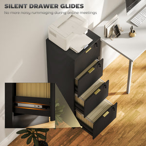 Lockable Filing Cabinet with 2 Fluted Drawers, File Cabinet with Adjustable Hanging Rails for A4 Letter – view 32