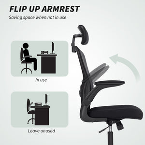 Ergonomic Office Chair, Mesh Desk Chair with Adjustable Headrest, Lumbar Support and Height – view 6