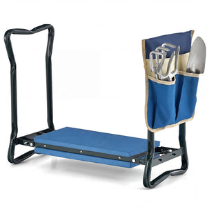 Garden Kneeler and Seat Folding Sturdy Gardening Stool-Blue view 4