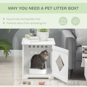 Cat Litter Box Enclosure End Table, Indoor Cat Washroom with Magnetic Door – view 11