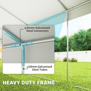 16'x32' Heavy Duty Large Party Tent & Carport with Removable Sidewalls, Portable Garage Canopy Tent, White – view 3